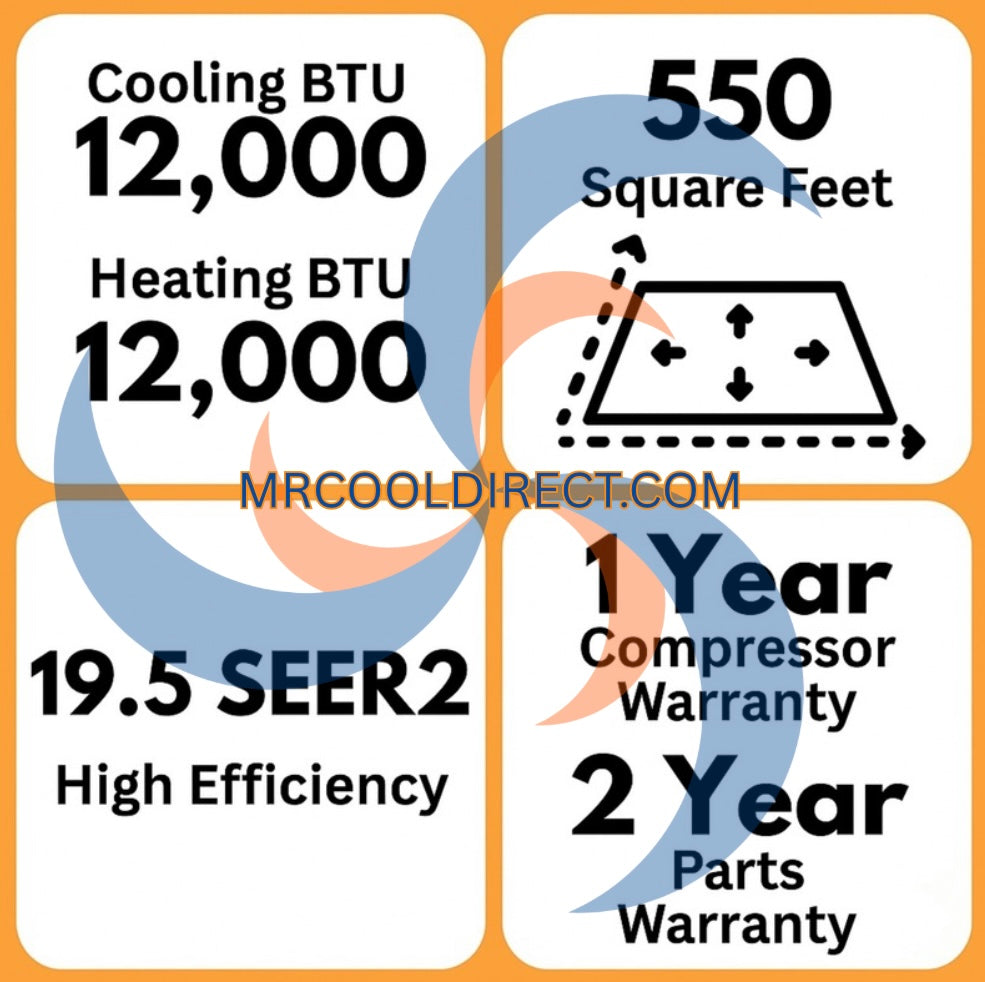 MRCOOL DIY 5th Gen EasyPro 12K BTU Single Zone Mini Split Complete System 115V with 16 ft. DIY Quick Connect Line Set and DIYPRO Cable, EZPRO-12-HP-11516D-O