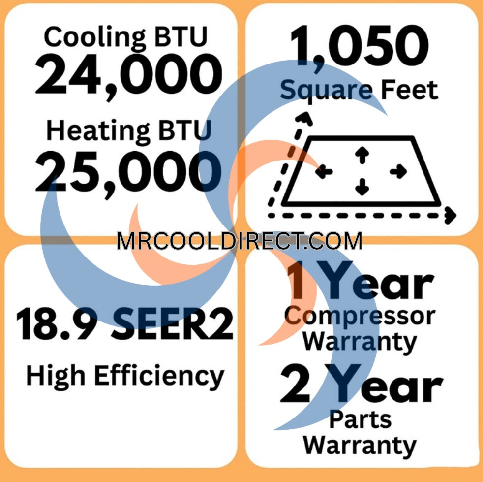 MRCOOL® DIY5th Gen  Easy Pro® 24,000 BTU Single Zone Mini Split Complete System 230V with 16 ft. DIY Quick Connect Line Set and DIYPRO Cable, EZPRO-24-HP-23016D-O
