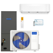 MRCOOL DIY Hybrid 36,000 BTU multi-zone heat pump with 24K ducted air handler and 6K wall mounted indoor unit