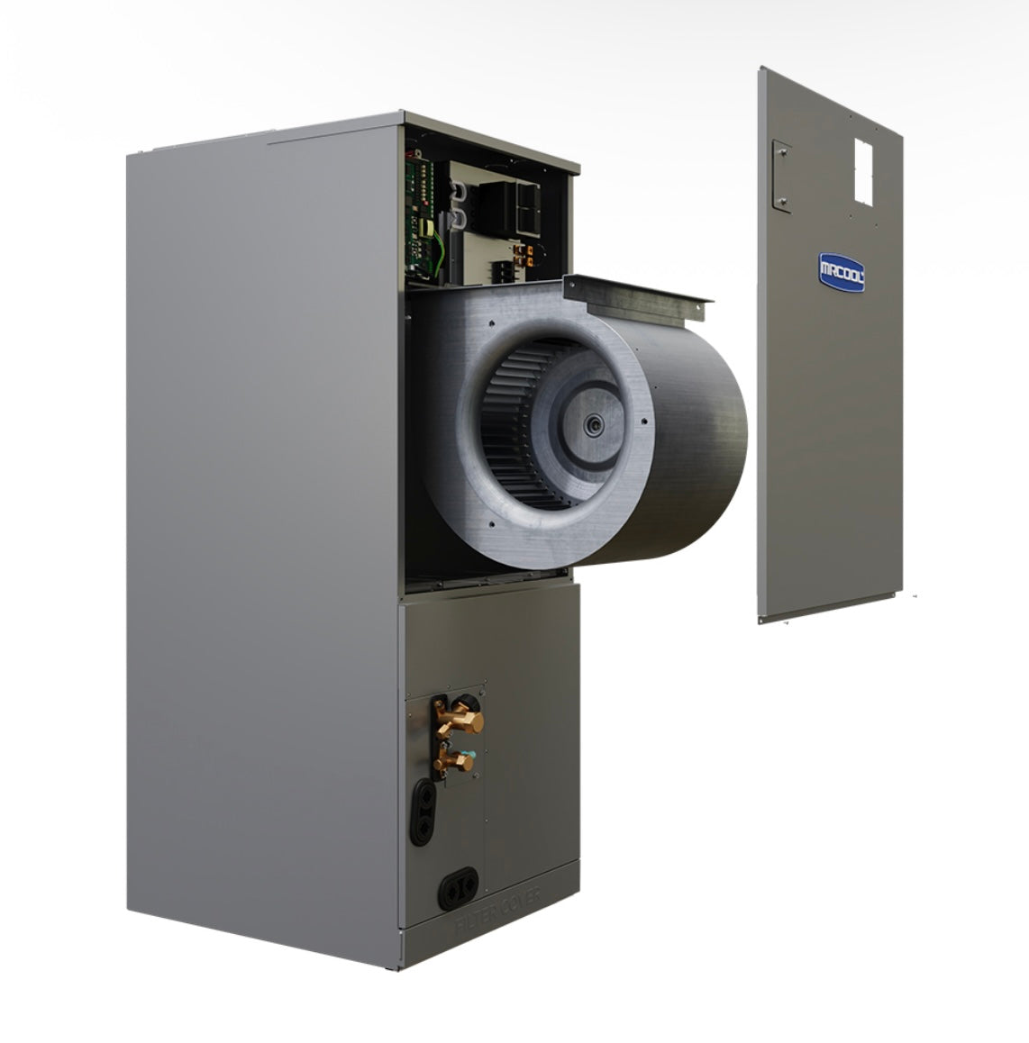 MRCOOL DIY 36K ducted air handler DIY-36-HP-MUAH-230D25-O blower motor out view 