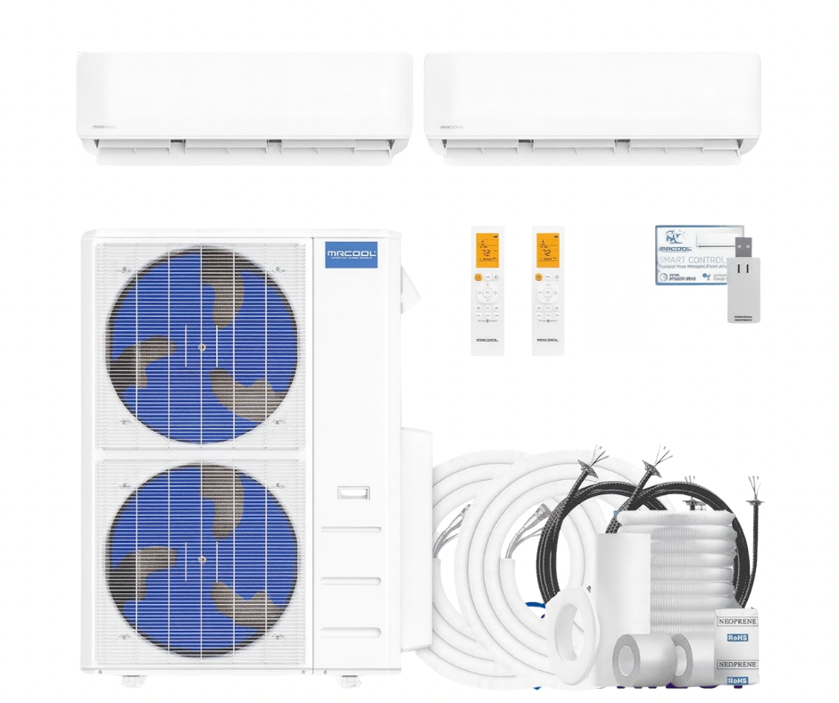 MRCOOL DIY Multi Zone Bundle double stack condenser with air handlers - pre- charged line sets and remotes