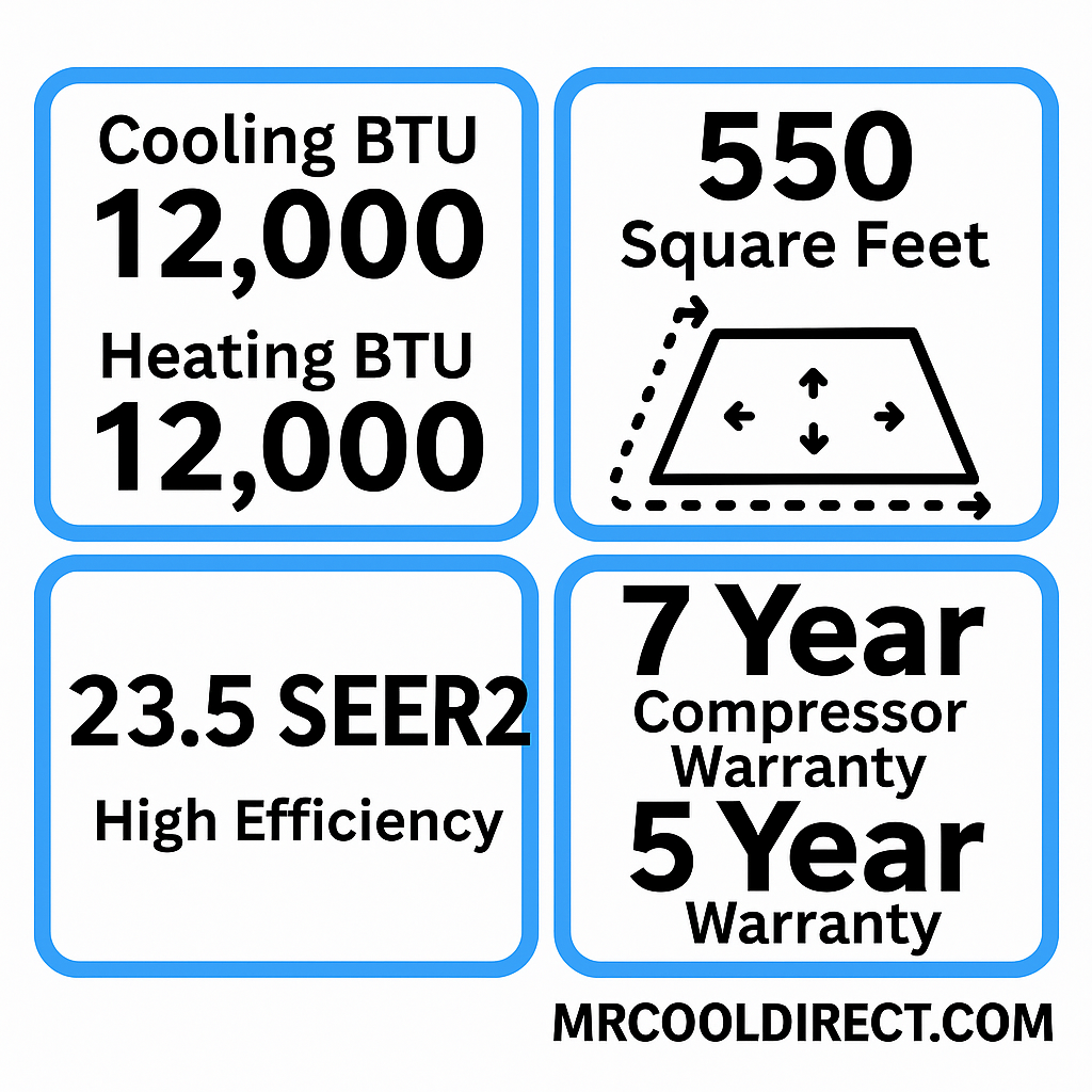 MRCOOL DIYHH-12-HP-C-230D25-O Hyper Heat 12K spec sheet