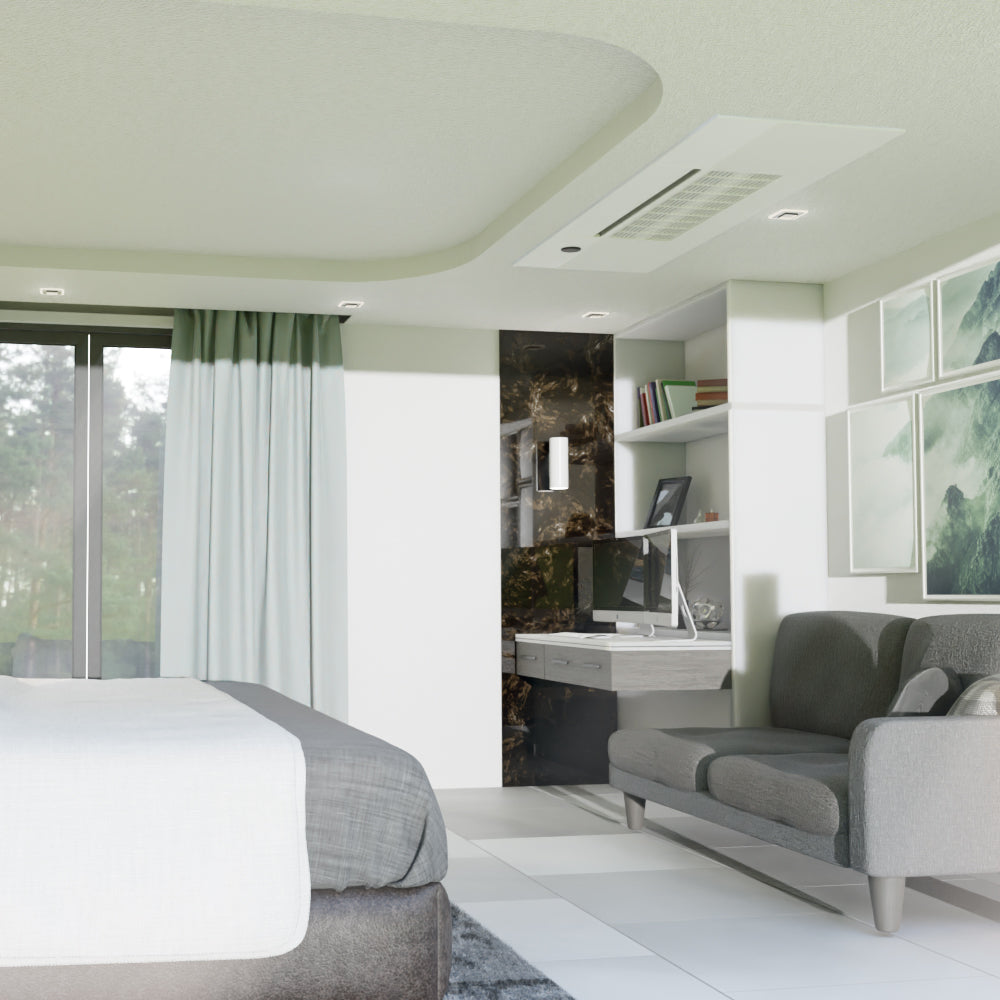 MRCOOL OuttaSight 18k one way ceiling cassette Installed view 