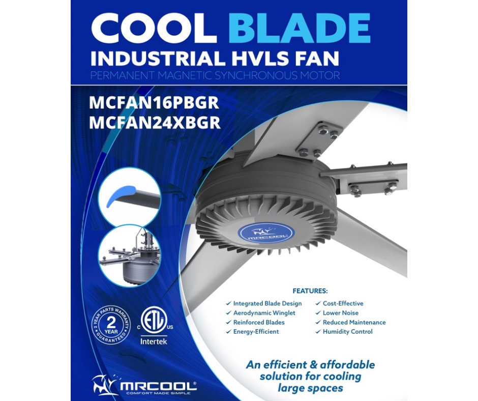 MRCOOL  commercial warehouse fan Info sheet 