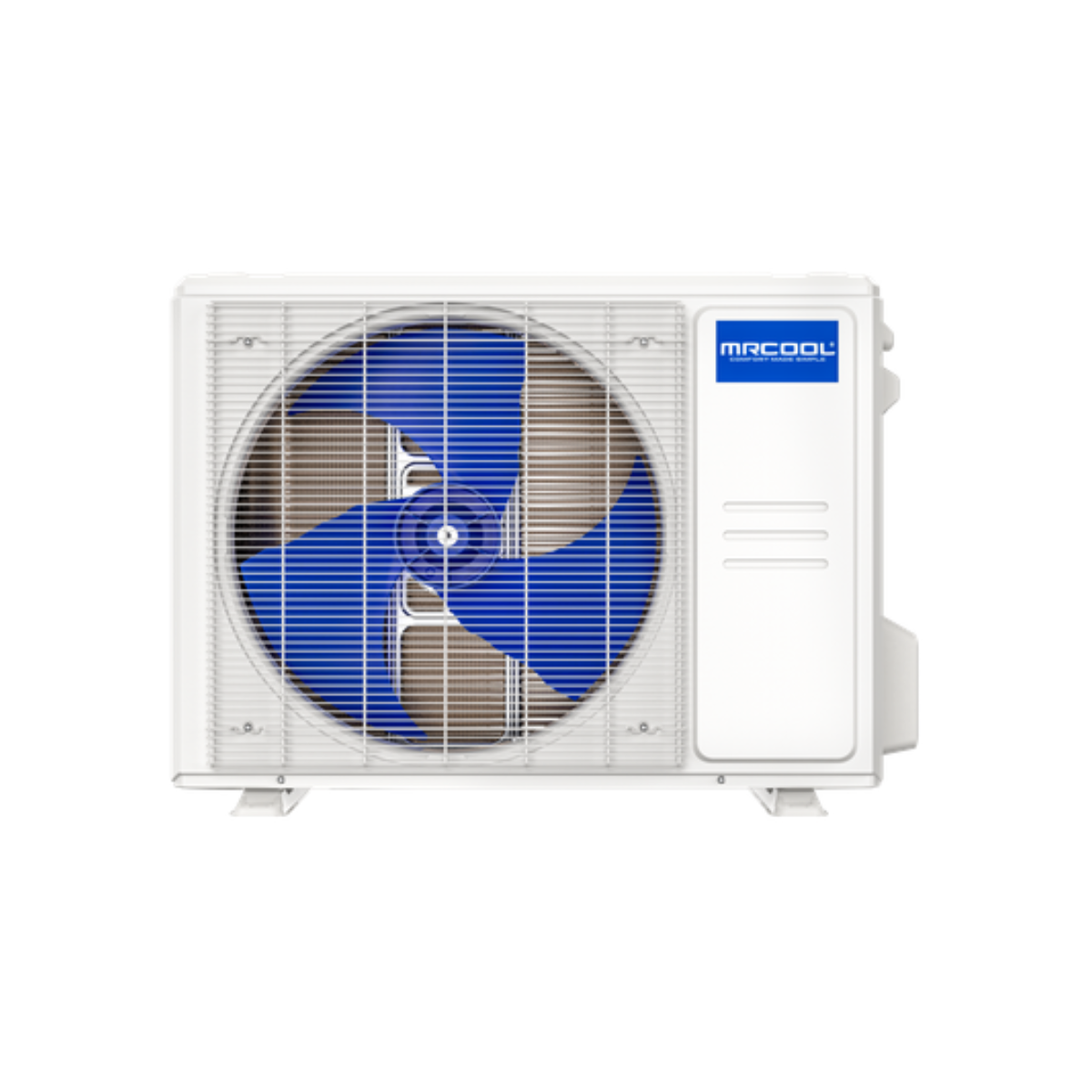 MRCOOL 9K BTU 115V condenser mini split heat pump system DIYS-09-HP-C-115A11-O front close up view 