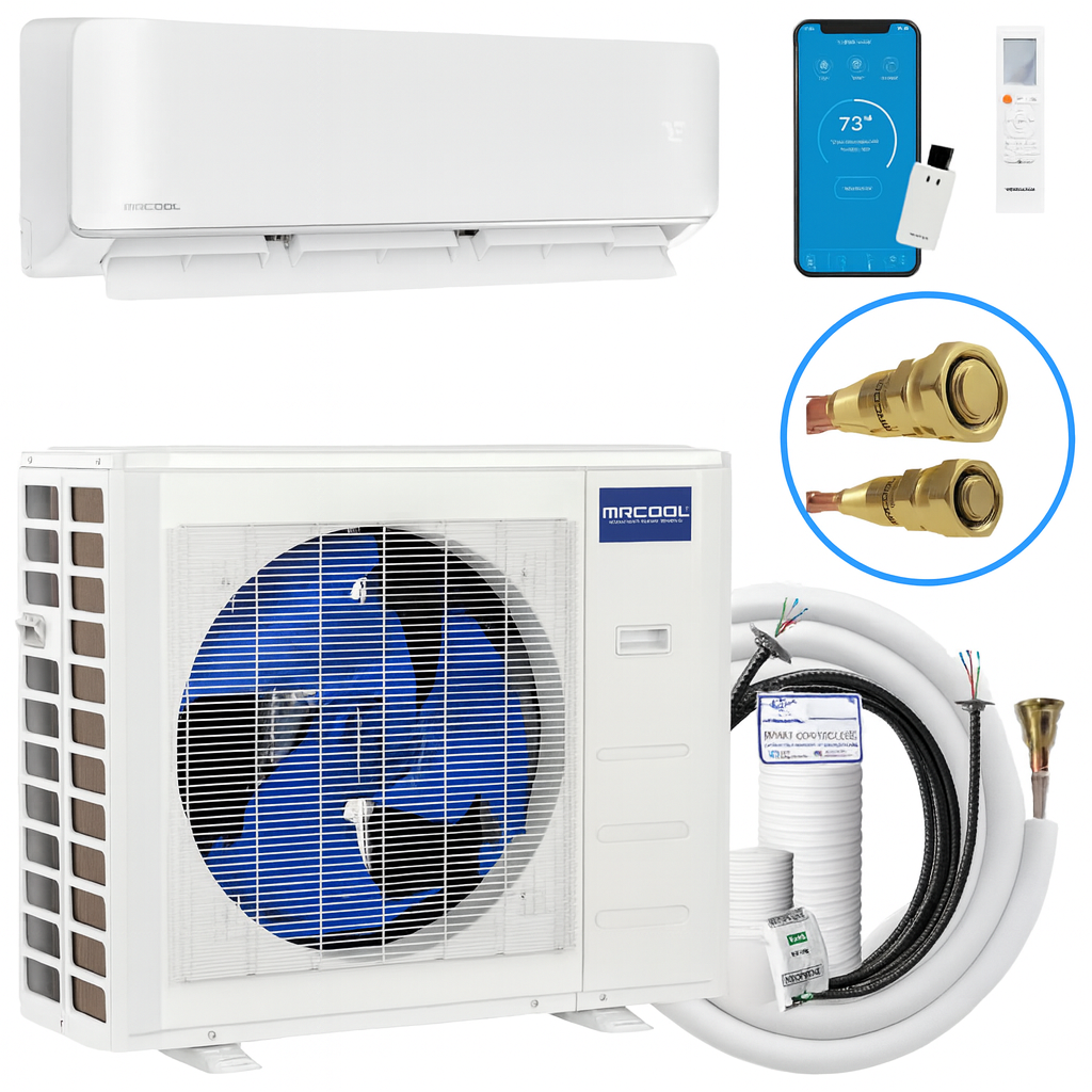 MRCOOL DIY Hyper Heat 12K complete mini split system condenser and wall mount air handler