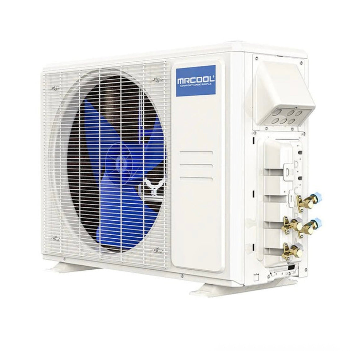 MRCOOL DIY multi-zone condenser Quick-Connect port side view