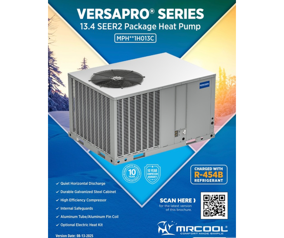 MRCOOL VersaPro all in one heat pump outdoor unit Warranty and info sheet
