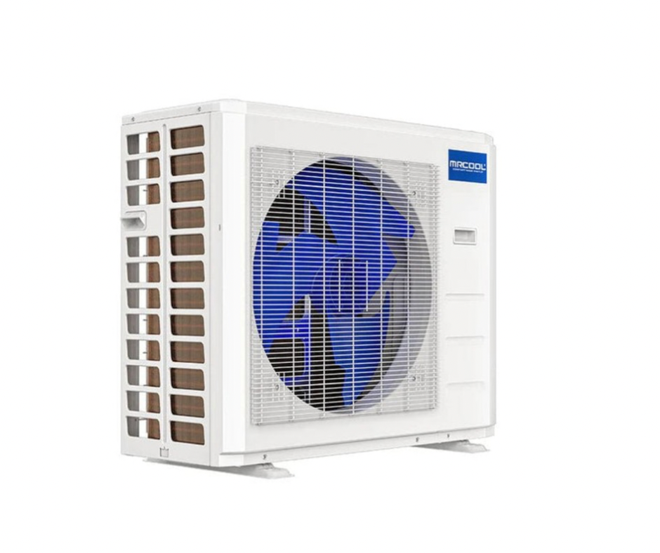 CENTRAL-36-HP-C-230B00-O MRCOOL hyper heat heat pump condenser Side from angel view 