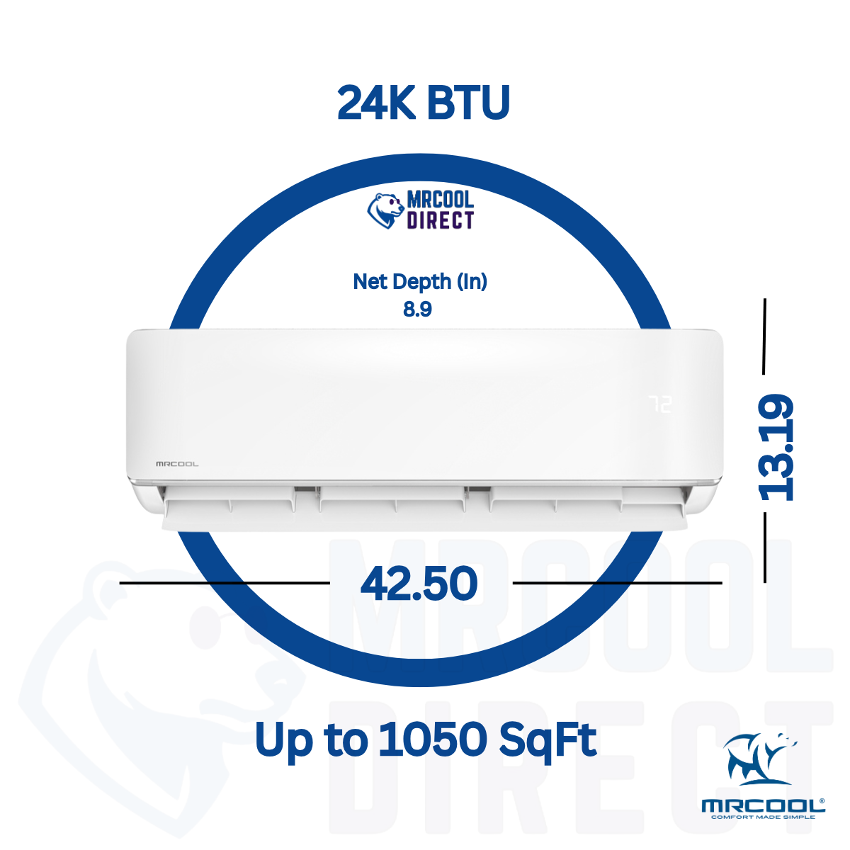 MRCOOL® DIY® 5th Gen E Star 24,000 BTU Single Zone Mini Split Complete System with 25ft. Line Set 230V — DIY-24-HP-WM-230D25-O