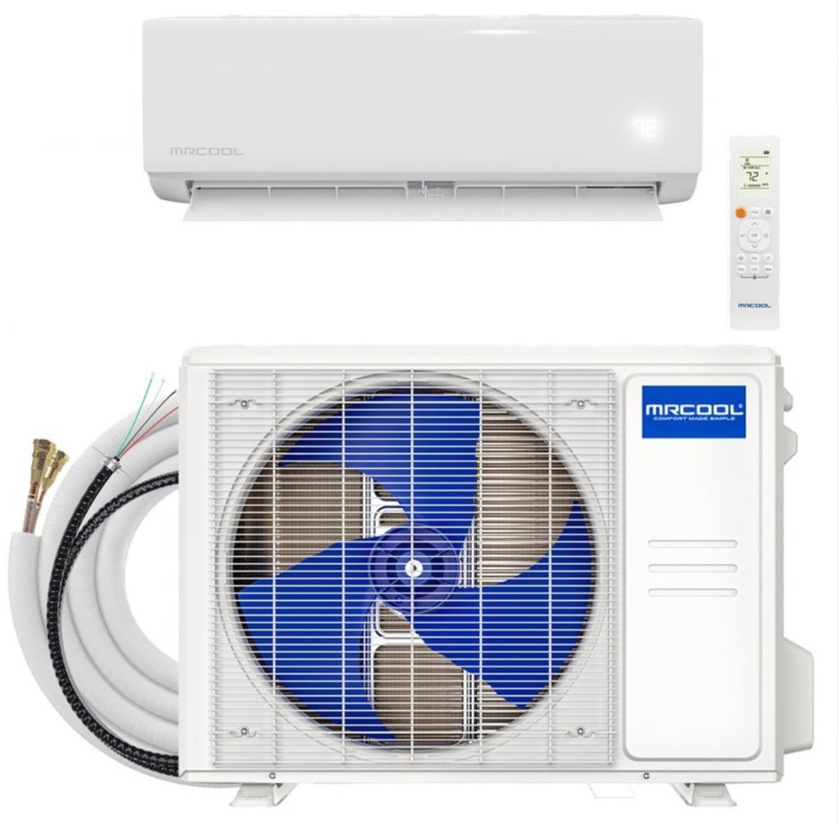 MRCOOL DIY select 1st Gen 18K BTU mini split complete system 230V DIYS-18-HP-230A11-O main picture white background 
