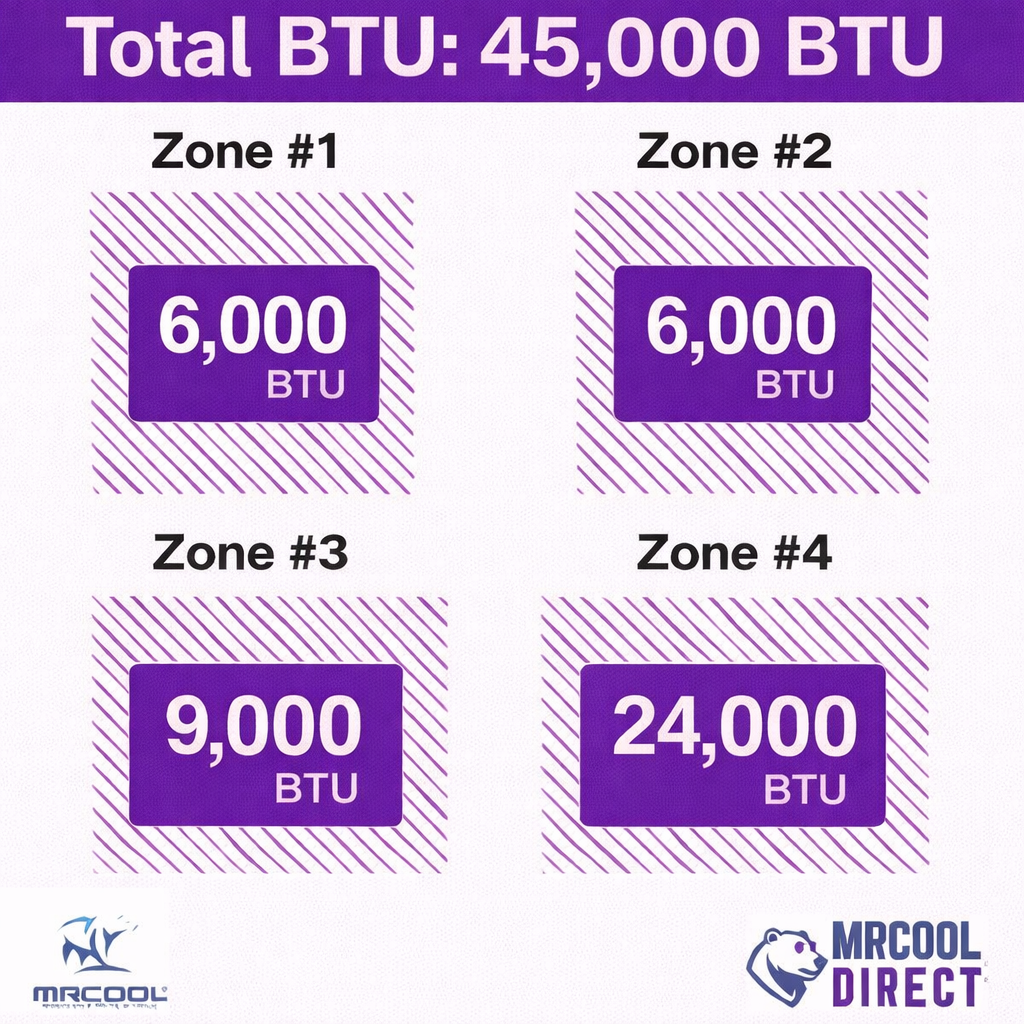 MRCOOL air handler BTU spec sheet 