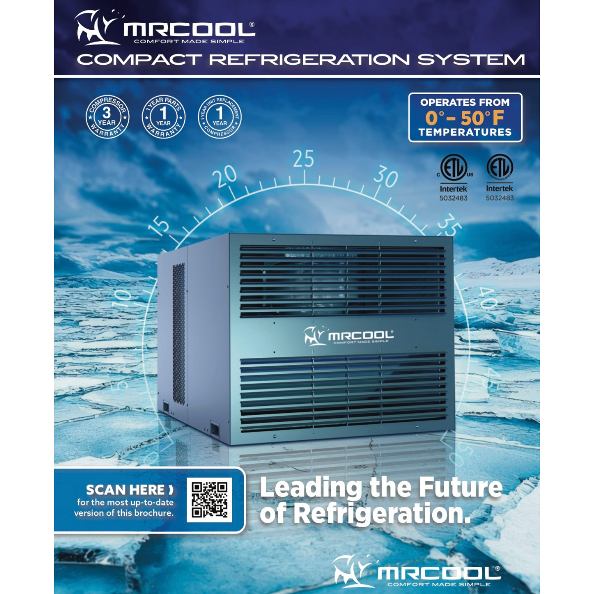 MRCOOL commercial refrigeration system dark grey unit Info short sheet