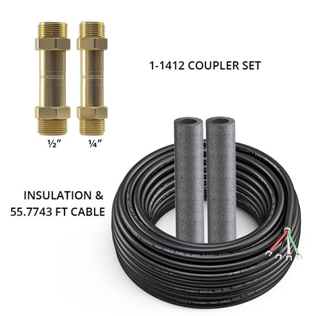 DIYCOUPLER-1/4 + DIYCOUPLER-1/2 + 75ft MC-5 Cable, For DIY 4th Gen 9k, 12k, & 18k