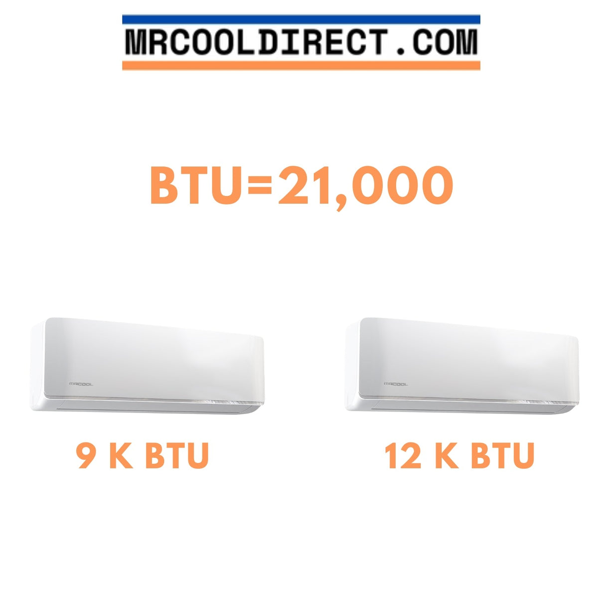 MRCOOL DIY Mini Split - 21,000 BTU 2 Zone Ductless Air Conditioner and Heat Pump with 16 ft. Install Kit, DIYM218HPW01C00