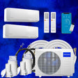 MRCOOL DIY Mini Split - 21,000 BTU 2 Zone Ductless Air Conditioner and Heat Pump with 16 ft. Install Kit, DIYM218HPW01C00