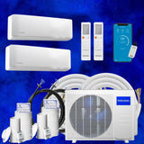 MRCOOL DIY Mini Split - 27,000 BTU 2 Zone Ductless Air Conditioner and Heat Pump with 16 ft. Install Kit, DIYM227HPW01C00