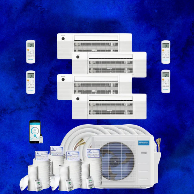 MRCOOL DIY Mini Split - 39,000 BTU 4 Zone Ceiling Cassette Ductless Air Conditioner and Heat Pump with 16 ft. Install Kit, DIYM436HPC01C00
