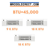 MRCOOL DIY Mini Split - 45,000 BTU 3 Zone Ceiling Cassette Ductless Air Conditioner and Heat Pump with 25 ft. Install Kit, DIY348HPC091818-25