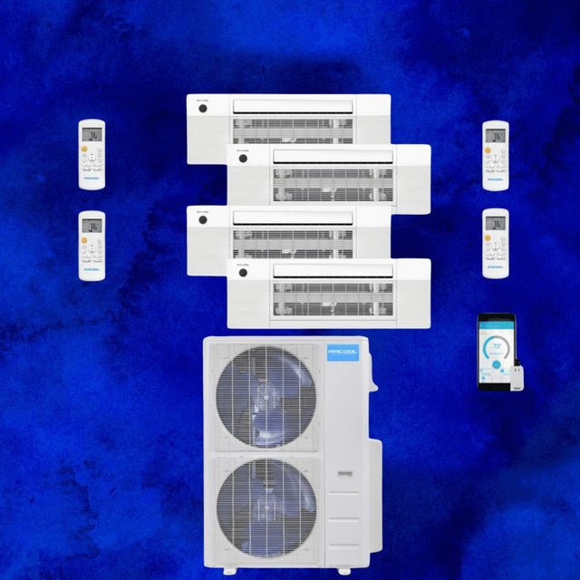 MRCOOL DIY Mini Split - 45,000 BTU 4 Zone Ceiling Cassette Ductless Air Conditioner and Heat Pump with 25 ft. Install Kit, DIYM448HPC01C28