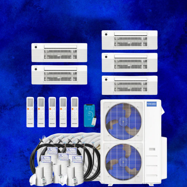 MRCOOL DIY Mini Split - 45,000 BTU 5 Zone Ceiling Cassette Ductless Air Conditioner and Heat Pump with 35 ft. Install Kit, DIYM548HPC00C336