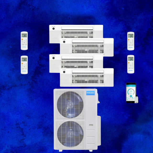 MRCOOL DIY Mini Split - 51,000 BTU 5 Zone Ceiling Cassette Ductless Air Conditioner and Heat Pump, DIY-BC-548HP0909090912