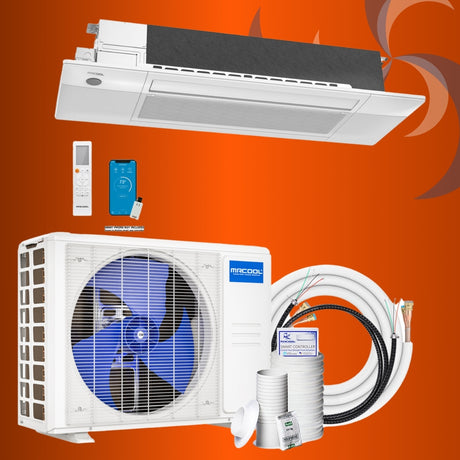 MRCOOL Direct Single Zone Outta Sight Ceiling Cassette Ductless Air Conditioner and Heat Pump Bundle