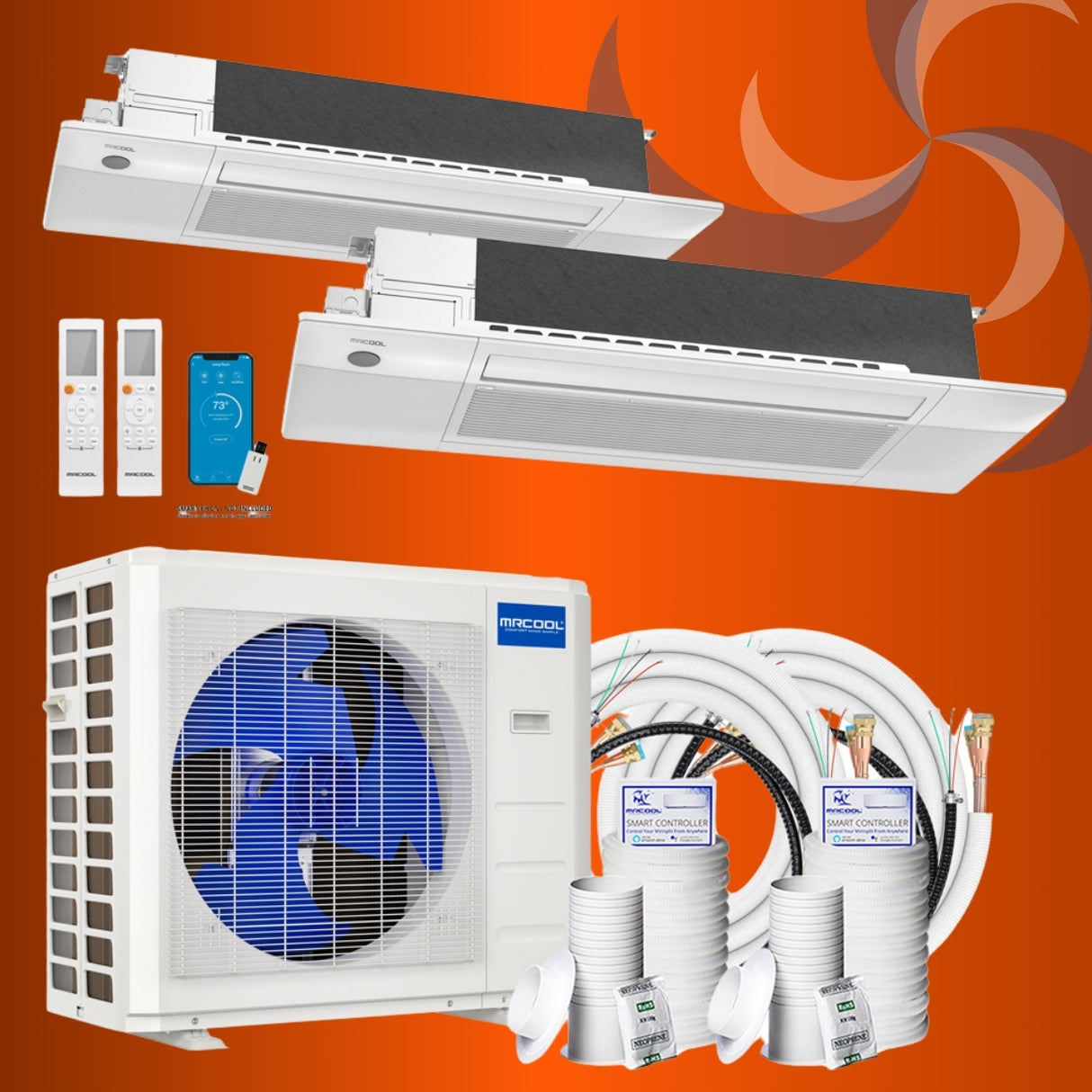 Ceiling Cassette Mr Cool Mini Split Heat Pump Dual Zone Mr Cool