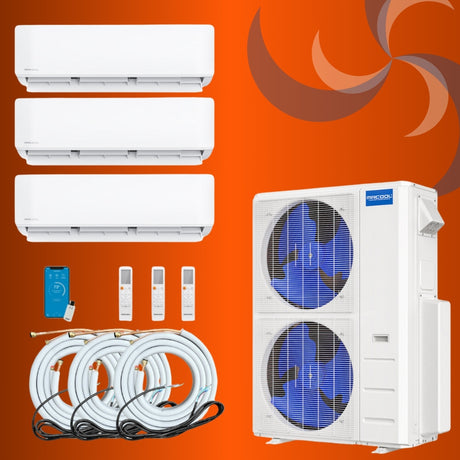 MRCOOL Direct 3 Zone system with 2 fan condenser and air handlers