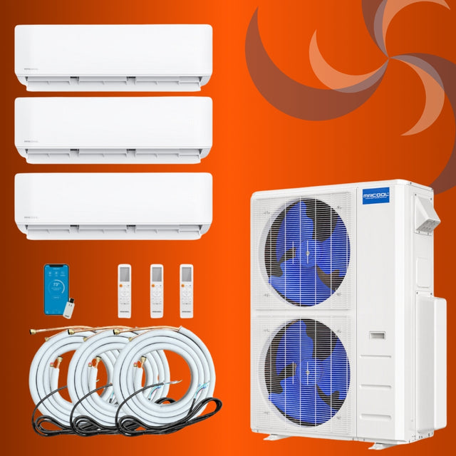 MRCOOL Direct 3 Zone system with 2 fan condenser and air handlers