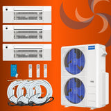 MRCOOL Direct 3 Zone bundle with 2 fan condenser and ceiling cassettes