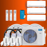 MRCOOL DIY Mini Split - 33,000 BTU 3 Zone Ductless Air Conditioner and Heat Pump with 50 ft. Install Kit, DIYM327HPW02C74