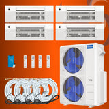 MRCOOL Direct 4 zone system with cassettes and 2 fan condensor