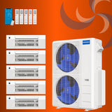 MRCOOL Direct 5 Zone System with 2 fan condenser and cassettes and no linesets.