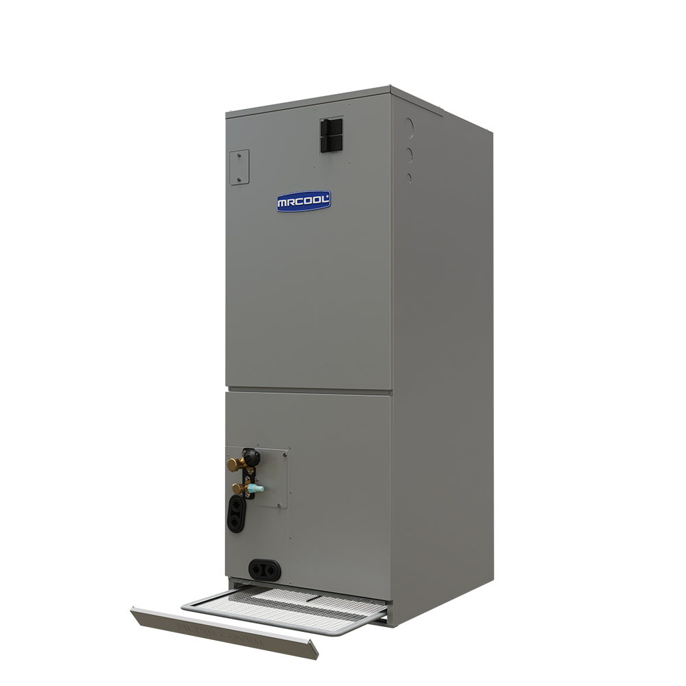MRCOOL DIY Hybrid 36,000 BTU ducted air handler – side angle with filter casing out  DIY-24-HP-MUAH-230D25-O