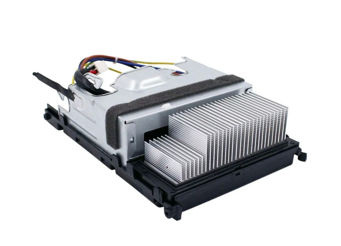 Rear angled view of MRCOOL OEM control board, part 17222000039290, for DIY-12-HP-C-115C25 12,000 BTU 115V ductless mini split heat pump condenser, showing aluminum heat sink, metal protective housing, and wiring.