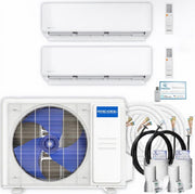 MRCOOL® DIY® 5th Gen 2-Zone 12,000 BTU Ductless Mini Split Air Conditioner & Heat Pump with Pre-Charged (25ft+25ft) Line Sets (6K+6K) R454B — DIYM218HP