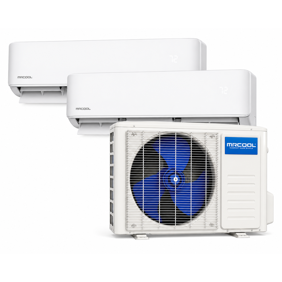 MRCOOL DIY 5th gen 2 zone mini split complete system 18000 BTU with R454B refrigerant and installation kit included DIYM218HPW03D06