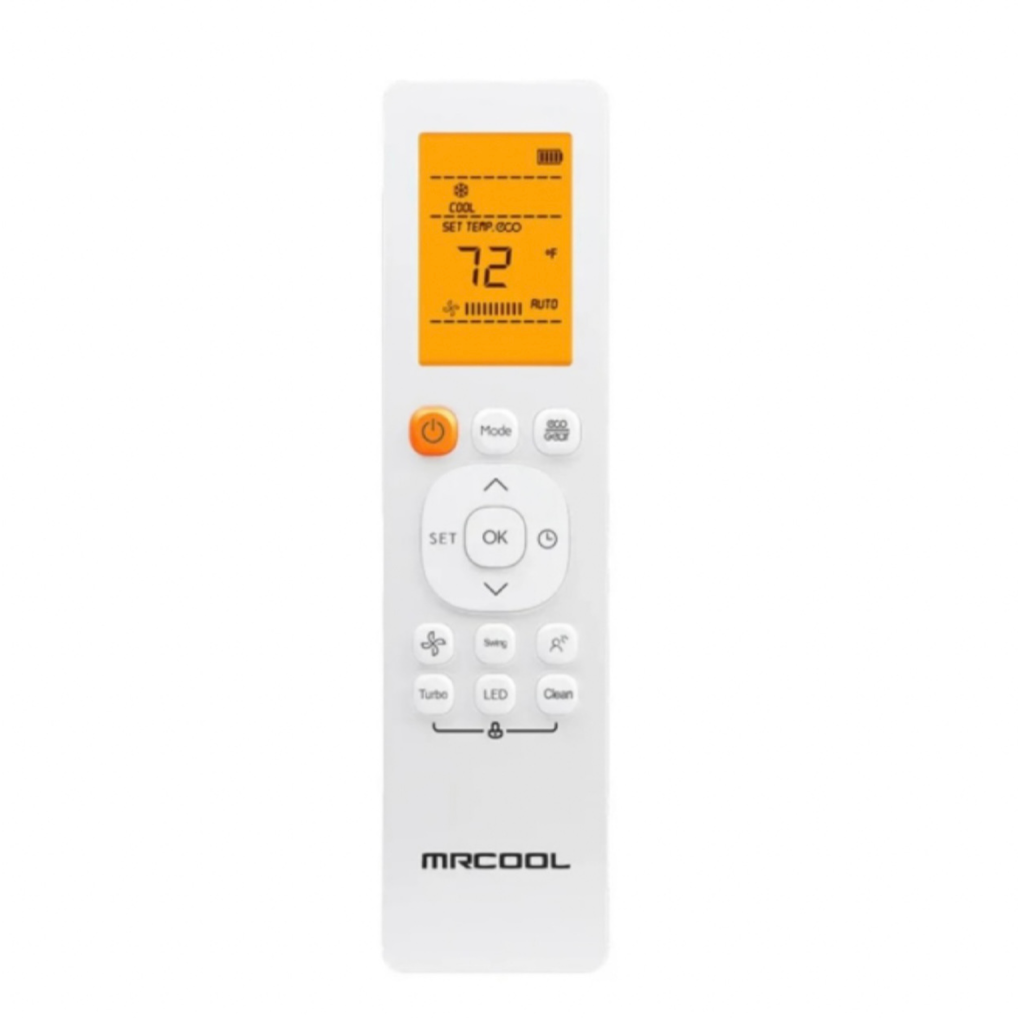MRCOOL DIY mini split remote control with LCD display for ductless heating and cooling system temperature and fan control