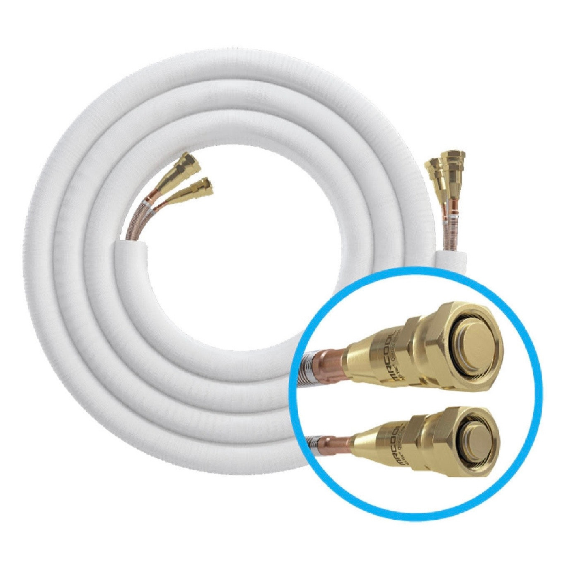 MRCOOL DIY pre charged Quick Connect mini split line set with insulated copper tubing and no vacuum installation fittings for ductless HVAC systems