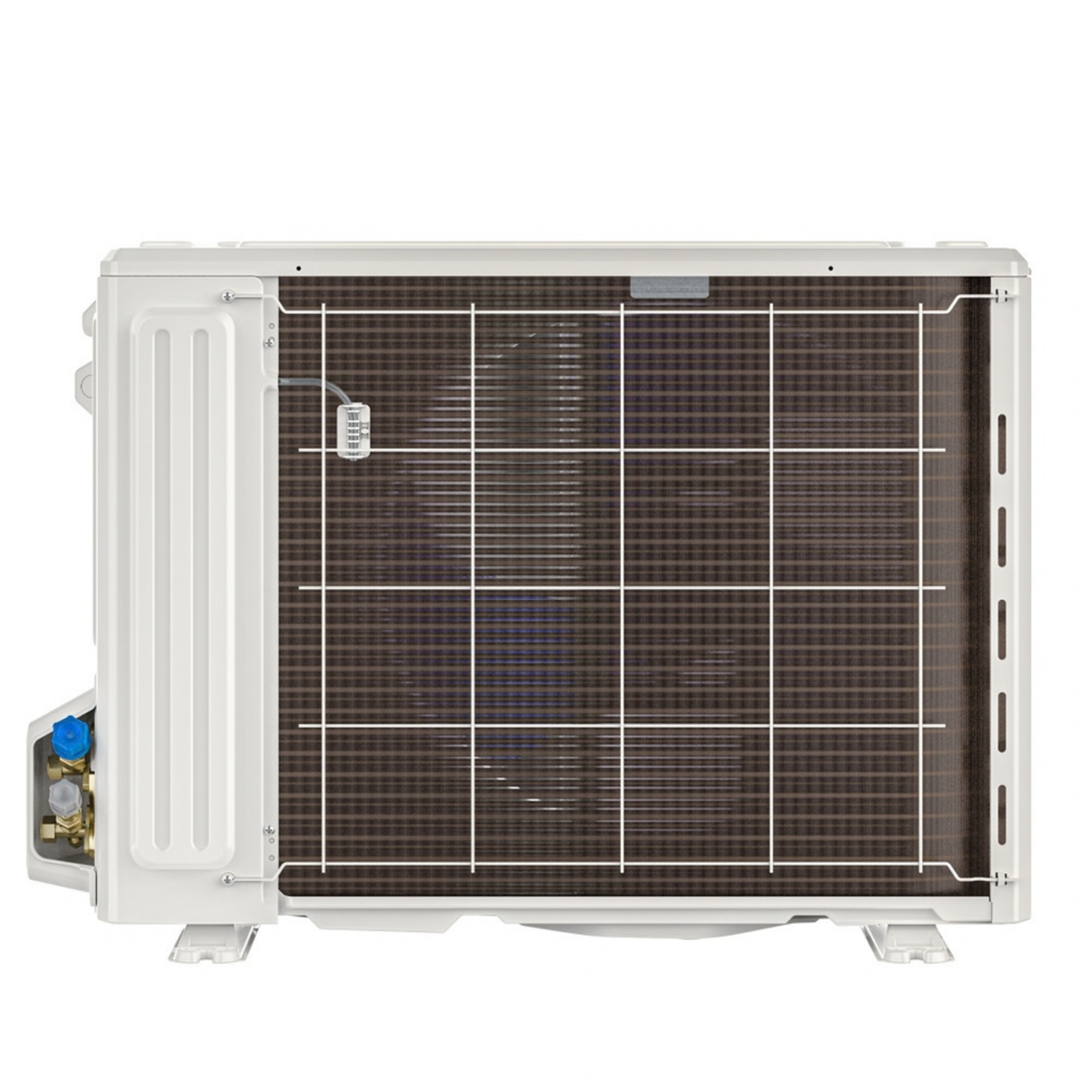 MRCOOL VersaPro MVP-18-HP-C-230A00-O 1.5 ton 18,000 BTU R-454B central ducted heat pump condenser side view