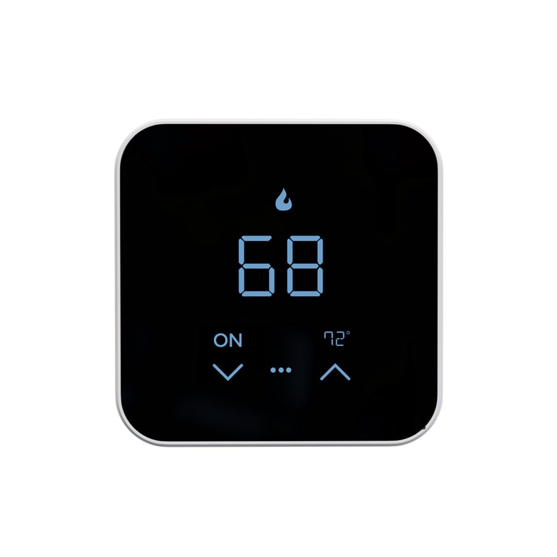 MRCOOL smart thermostat with black touchscreen display showing temperature controls and modern HVAC smart home interface for heating and cooling systems. MST07