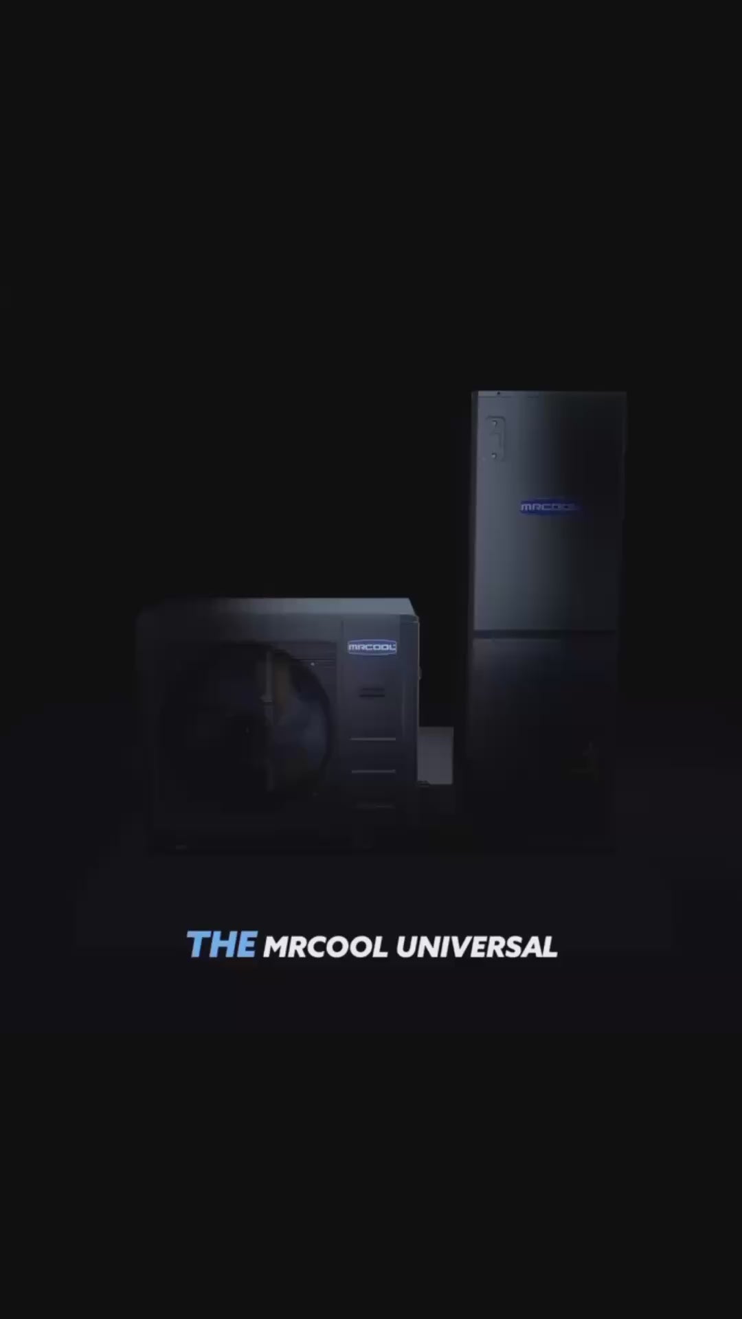 Load video: MRCOOL Universal Series 24,000 BTU (2 Ton) Multi-Position Air Handler &amp; Heat Pump Inverter Split System - R-454B Refrigerant, UHP1824AH1824-O